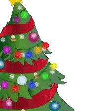 Snowman Behind Christmas Tree Holding Merry Christmas Pillow Sticker