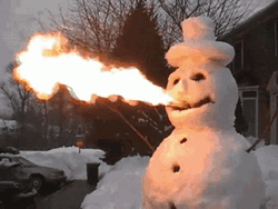 Snowman Blow Fire GIF