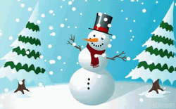 Snowman Dancing In The Wind GIF