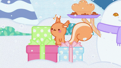 Snowman Holding Plate Of Food GIF