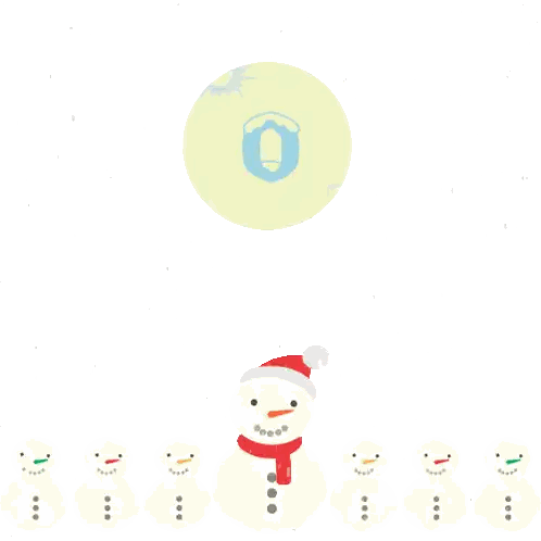Snowman In Santa Hat Surrounded By Snowmen Christmas Eve Sticker