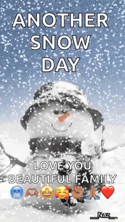 Snowman In Snow Saying Love You GIF