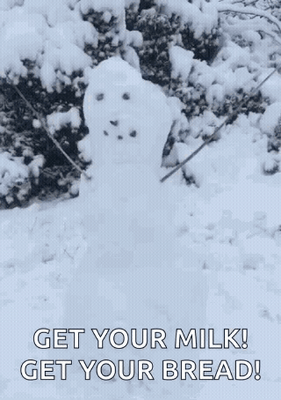 Snowman Saying Get Your Milk Get Your Bread GIF