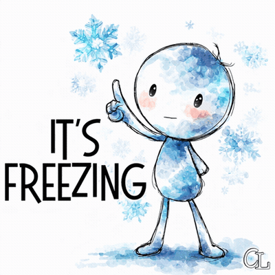 Snowman Saying It's Freezing GIF