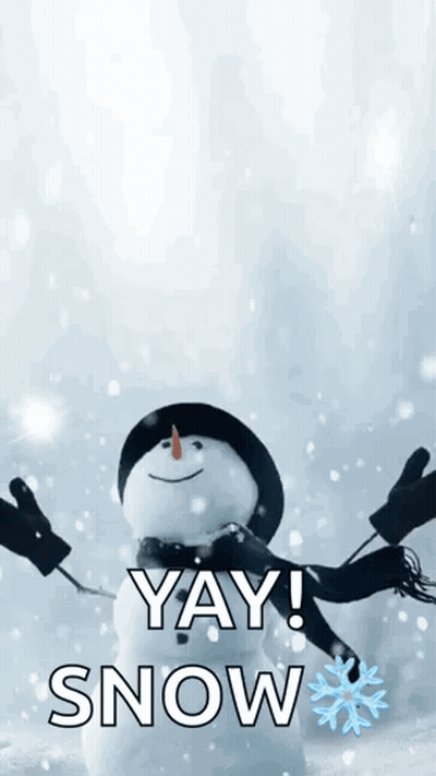 Snowman Standing In Snow Saying Yay GIF
