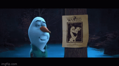 Snowman Standing Next To Wanted Sign GIF