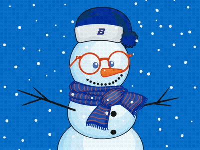 Snowman Wearing Glasses And Hat With 'B GIF