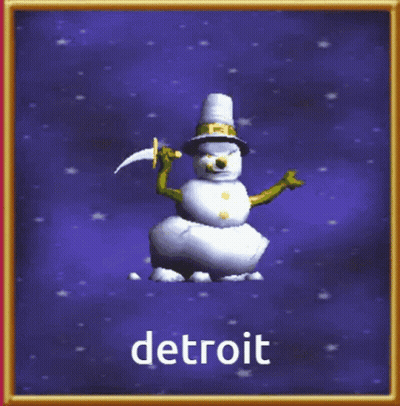 Snowman With Detroit Text GIF