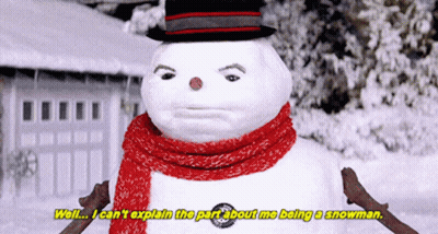 Snowman With Hat And Scarf Says Well I Can't Explain GIF