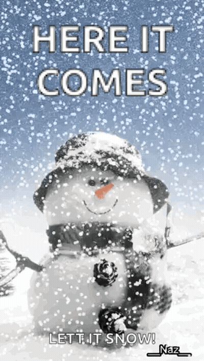 Snowman With Here It Comes Let It Snow GIF