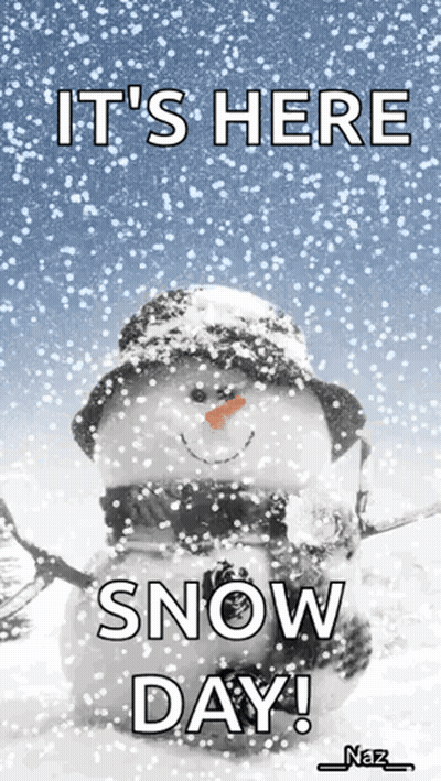 Snowman With Snow Day Text GIF