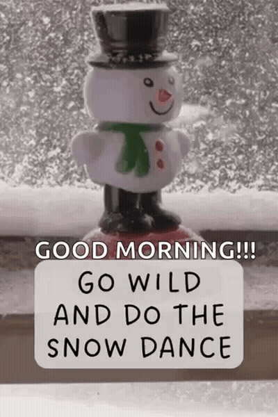 Snowman With Top Hat And Scarf GIF