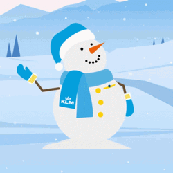 Snowman With Winter Blue Outfit GIF