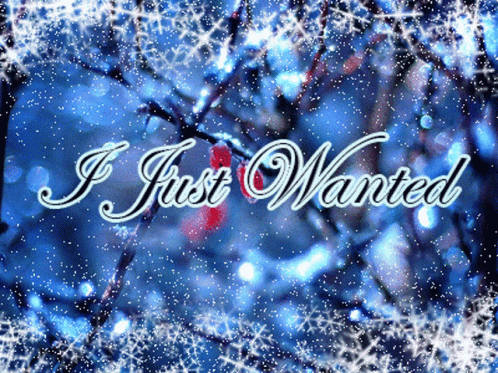 Snowy Background With I Just Wanted GIF