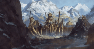 Snowy Castle Painting GIF