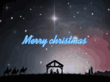 Snowy Christmas Night Nativity Of Jesus  GIF