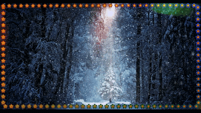 Snowy Forest Surrounded By Flowers GIF
