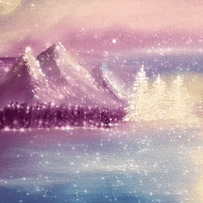 Snowy Mountain Landscape With Trees GIF