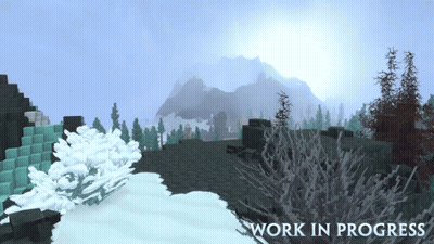 Snowy Mountain Landscape Work In Progress GIF