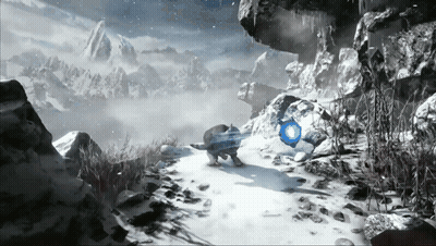 Snowy Mountain With Blue Object GIF