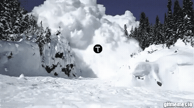 Snowy Mountain With T Logo GIF