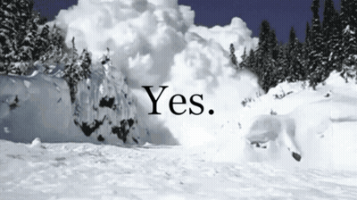 Snowy Mountain With Yes GIF