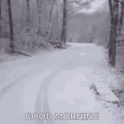 Snowy Saturday Good Morning Running Guy GIF
