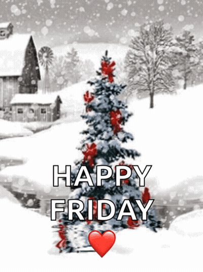 Snowy Scene Happy Friday GIF