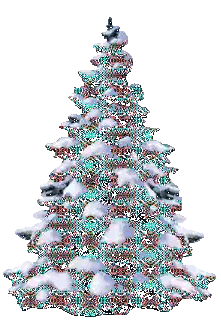 Snowy Sparkling Christmas Tree Sticker