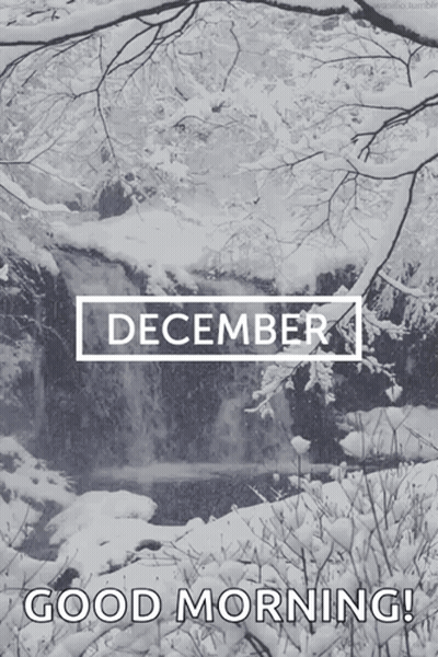 Snowy Waterfall December Good Morning GIF