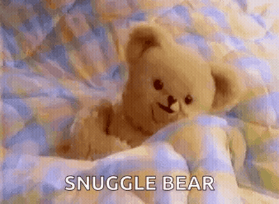 Snuggle Bear Teddy On Bed GIF