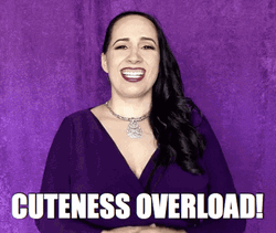 So Cute Excited Lady In Purple GIF