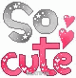 So Cute Heart Love Color Text GIF