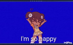 So Happy Little Girl With Flower Clip GIF
