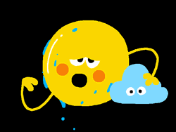 So Hot Right Now Animated Sun Sweating GIF