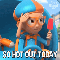 So Hot Right Now Blippi Wiping Sweat GIF