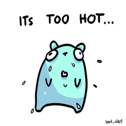 So Hot Right Now Blue Hamster Melting GIF