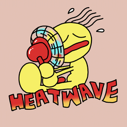 So Hot Right Now Cartoon Kid Hugging Fan GIF