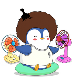 So Hot Right Now Pudgy Penguin Two Fans GIF