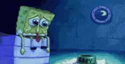 So Sad Sitting SpongeBob GIF