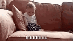 So Tired Baby On Couch Fall Down GIF