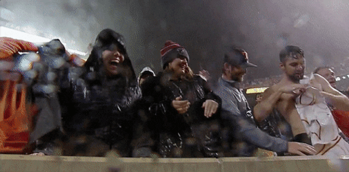 Soaking Wet While Cheering GIF