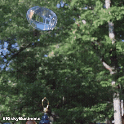 Soap Bubble Flying With Hashtag Riskybusiness GIF