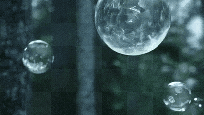 Soap Bubbles In Forest GIF