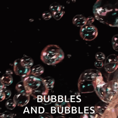 Soap Bubbles On Black With Text Bubbles GIF