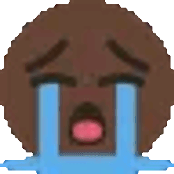 Sob Emoji Black Sticker GIF