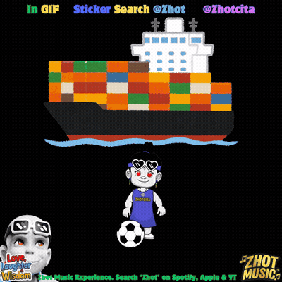 Soccer Ball In Front Of Container Ship @Zhot @Zhotcita GIF