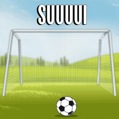 Soccer Ball In Front Of Goal With Suuui GIF