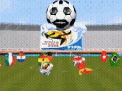 Soccer Ball With Beard On Soccer Field GIF