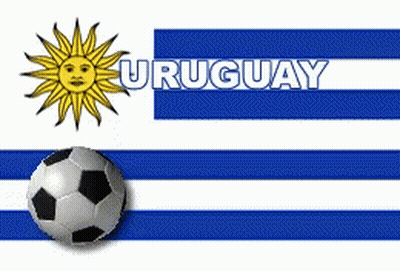 Soccer Ball With Blue And White Uruguay Flag GIF